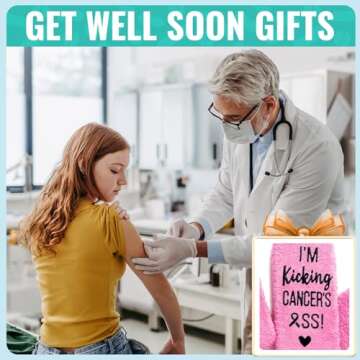 HAPPYPOP Women's Breast Cancer For Awarness Inspirational Gifts Chemo Awareness Socks, Kicking Cancer Light Pink, Medium