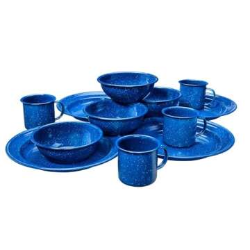 4-Person Enamel Dishware Set for Camping Adventures
