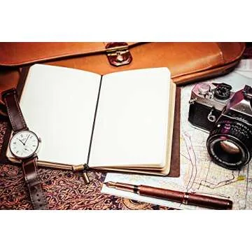 Wanderings Leather Pocket Notebook - 5.1x4 inches - Small Refillable Travelers Journal - Passport Size Perfect for Writing Gifts Travelers Professionals as a Diary or Pocket Journal. Small Size