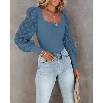 miduo Women's Knit Tops - Stylish & Comfortable Ribbed Blouses