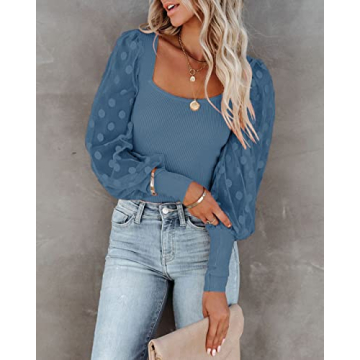 miduo Women's Knit Tops - Stylish & Comfortable Ribbed Blouses