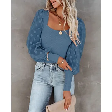 miduo Women's Knit Tops - Stylish & Comfortable Ribbed Blouses