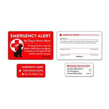 DuraPaws Home Alone Emergency Alert Card - Dog Care Safety