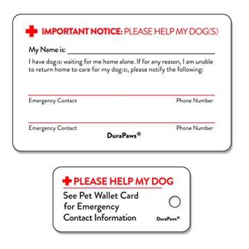 DuraPaws Emergency Alert Card for Pet Safety and Care