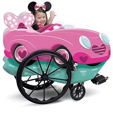 Minnie Mouse Adaptive Costume Wheelchair Cover for Kids, Official Disney Rolling Costume for Wheelch...