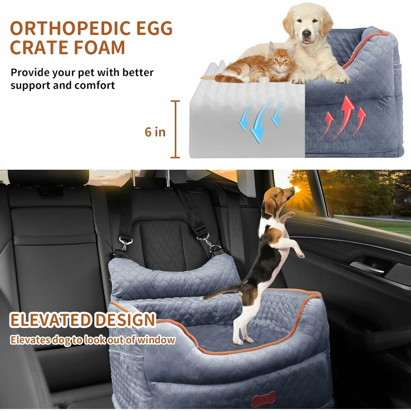 Dog Car Seat - Safe & Comfortable for Small Pets