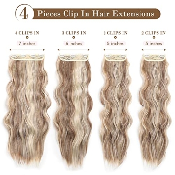 REECHO 4PCS Clip-In Hair Extensions for Natural Volume