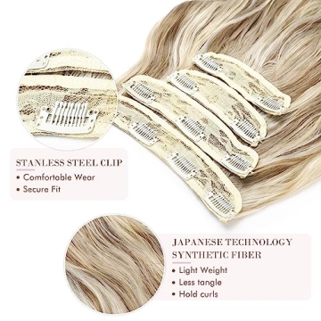REECHO 4PCS Clip-In Hair Extensions for Natural Volume