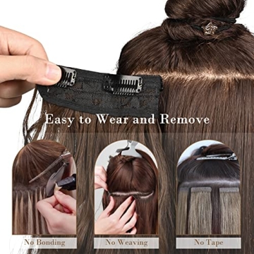 REECHO 4PCS Clip-In Hair Extensions for Natural Volume