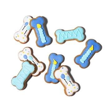 Thoughtfully Pets, Dog Birthday Cookie Gift Set, Hand Decorate Crunchy Dog Treats in Bone Shapes, Gr...