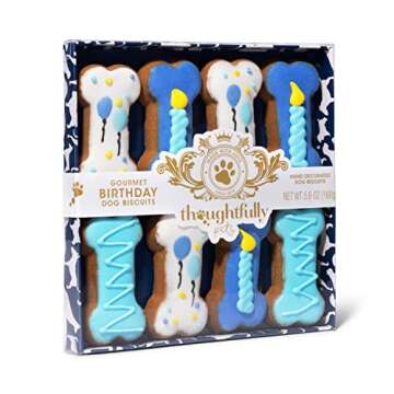Dog Birthday Cookie Gift Set - Hand Decorated Crunchy Treats