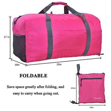 Woogwin Travel Duffel Bag Large Foldable Waterproof Overnight Bag for Beach Swim Bags Pool Sports Gy...
