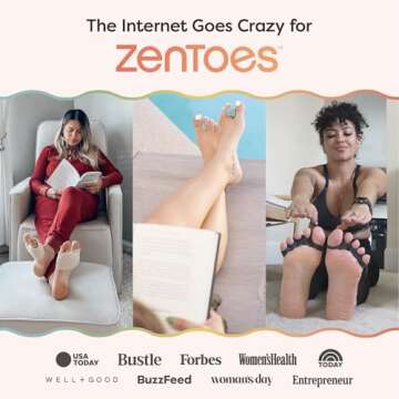 ZenToes Achilles Tendon Support Sleeve, Padded Compression Sleeve for Achilles Tendonitis Relief, Padded Socks for Bursitis Relief & Heel Pain, Washable & Great for Breaking In New Shoes, 1 Pair