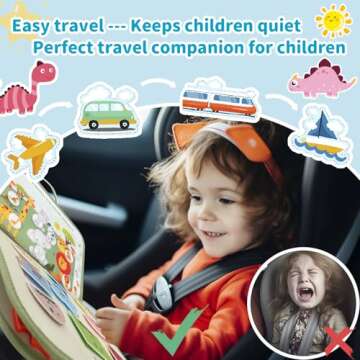 Aurasys Toddler Busy Board for 1 2 3 4 Year Old - Montessori Busy Book Travel Toys Sensory Board Edu...