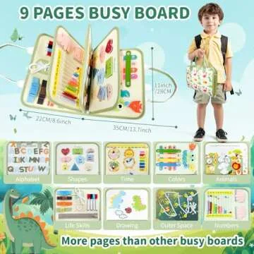 Aurasys 9-in-1 Educational Busy Board for Toddlers