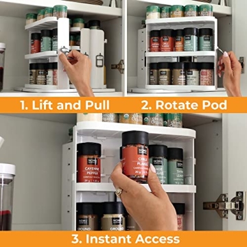 Cabinet Caddy SNAP! Spice Rack Organizer - Space Saving Solution