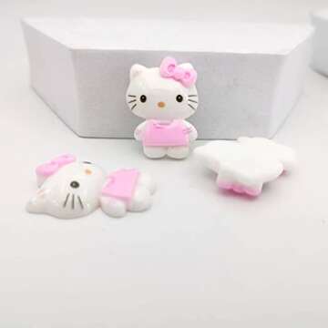 Cute Nail Charms 40 Pcs Cute Cat Nail Charms 3D Kawaii Nail Charms Design for Acrylic Nails Cute Cartoon Flatback Charms Nail Jewelry Nail Art Rhinestones for DIY Craft Phone Case Decoration