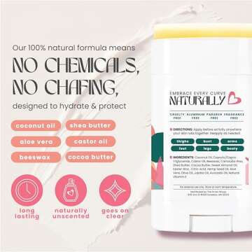 Zone Naturals 2 Pack Chub Rub Stick - All Natural Anti Chafing Stick - Friction Defense Stick - Anti Chafe Stick Reduces Rubbing and Irritation - 1.5 Ounce