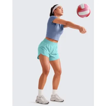 CRZ YOGA Women's Mid Waisted Running Shorts - 5'' Quick Dry