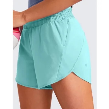 CRZ YOGA Women's Mid Waisted Running Shorts - 5'' Quick Dry