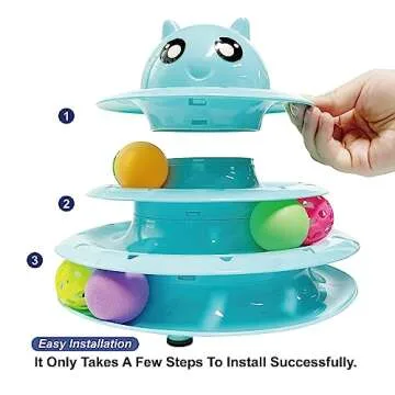 WELATOP Cat Toy Roller 3-Tier with 6 Balls for Cats
