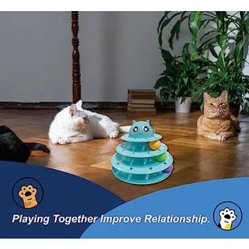WELATOP Cat Toy Roller 3-Tier with 6 Balls for Cats
