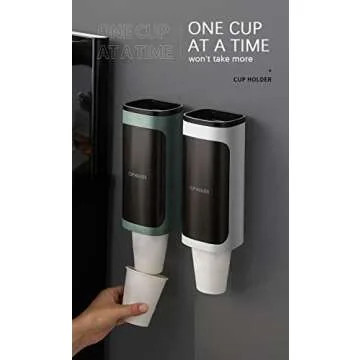 Art Kups - Cup Dispenser, Pull Type Water Cooler Cup Holder Fit 3oz - 5oz Small Cups, Wall Mount Bathroom Disposable Mouthwash Cups Dispenser with Paste for Home Office Hospital…