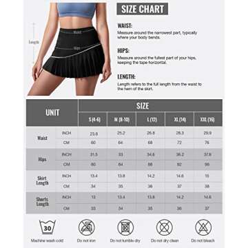 Niksa Pleated Tennis Skirt for Women with Pockets Athletic Golf Skort with Shorts High Waisted Casual Running Workout Skirt,Black M