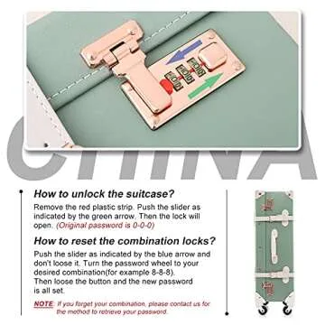 Vintage Luggage Set - Unitravel Handmade Faux Leather