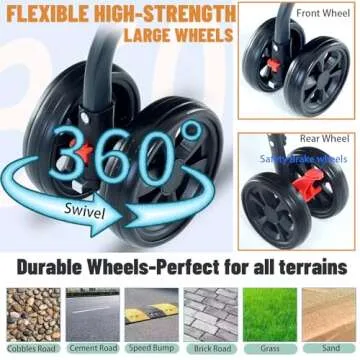 ZHUOKECE 3-in-1 Pet Dog Stroller, Folding Lightweight Dog Stroller Cat Travel Stroller Up to 55lbs, Dog Wagon Travel Carrier Pet Jogger Wagon with Basket for Medium Small Dogs (Green)