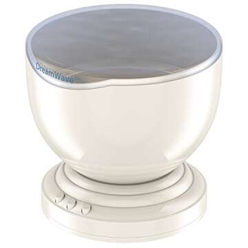 Soothing & Relaxing Ocean Wave Projector LED Night Light with Built-in Stereo Speakers / (12 LED Bulbs - 8 Colors)