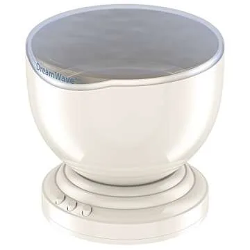 Soothing & Relaxing Ocean Wave Projector LED Night Light with Built-in Stereo Speakers / (12 LED Bulbs - 8 Colors)