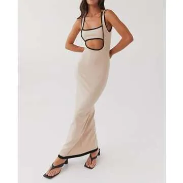 ROAONOCOMO Women’s Crochet Knit Maxi Dress - Chic & Versatile Beachwear