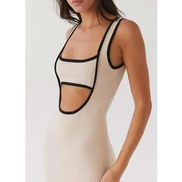 Stunning ROAONOCOMO Crochet Knit Maxi Dress for Women