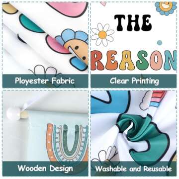 2pcs Boho Rainbow Welcome Banner Classroom Door Decorations Back to School Banner Positive Motivational Colorful Classroom Supplies for Teachers First Day of School Office Bulletin Board