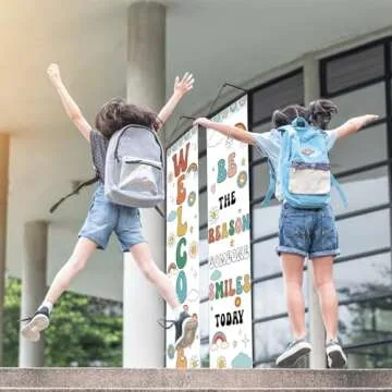 2pcs Boho Rainbow Welcome Banner Classroom Door Decorations Back to School Banner Positive Motivational Colorful Classroom Supplies for Teachers First Day of School Office Bulletin Board