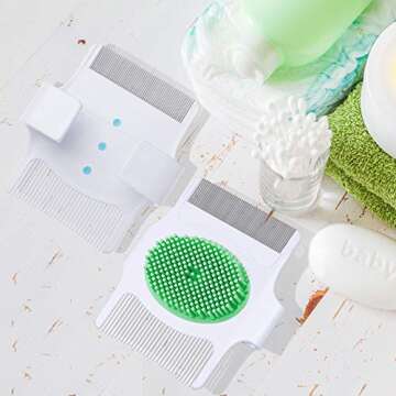 Gentle 3-in-1 Cradle Cap Brush and Comb for Babies
