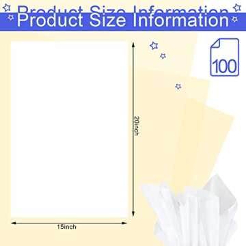 Gersoniel 100 Sheets 15 x 20 Inch No Acid Free White Archival Tissue Paper for Clothing Storage Unbu...
