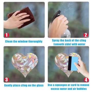 STICKERGURU 27 Pieces Star Window Clings - Anti-Collision Window Decals to Save Birds from Window Collisions,Non Adhesive Prismatic Vinyl Window Clings, Rainbow Stickers