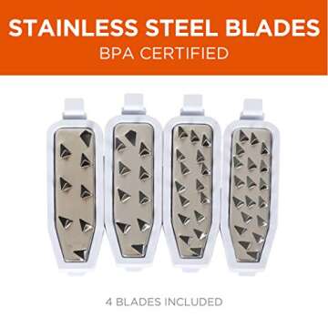 COMMERCIAL CHEF Mini Spiralizer Pasta Maker, Food Spiralizer Set with 4 Blades and Veggie Noodle Maker, Manual Vegetable Spiralizer for Squash, Zucchini, Potatoes, Carrots and More