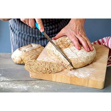 eoocvt 7 inch Round Banneton Brotform Bread Dough Proofing Rising Rattan Handmade Basket with Linen Liner Cloth - 18 x 9cm