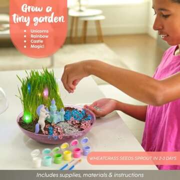 BRYTE Light Up Unicorn Terrarium Kit for Kids Girls