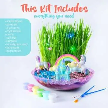 BRYTE Light Up Unicorn Terrarium Kit for Kids Girls