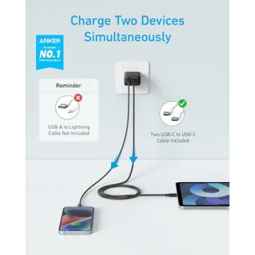 Anker Fast USB C Charger for iPhone 15 2-Pack