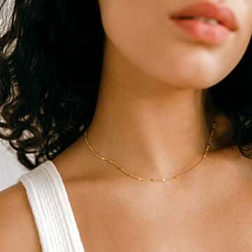 Pancert Gold Choker Necklaces for Women | Dainty Layering Jewelry
