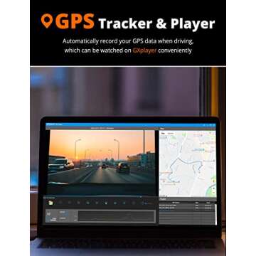 Kingslim D4 Dual Dash Cam with WiFi GPS 4K Front 1080P Rear