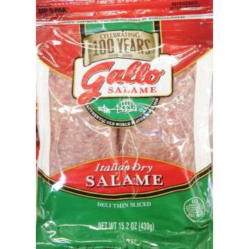 15.2oz Gallo Italian Dry Salame Deli Thin Sliced Salami (One Bag)