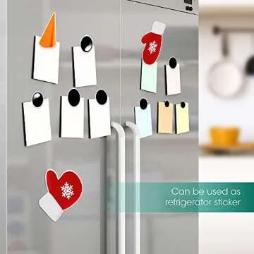 D-FantiX Snowman Christmas Refrigerator Magnets Set of 16, Cute Funny Fridge Magnet Refrigerator Stickers Holiday Christmas Decorations for Fridge, Metal Door, Garage, Office Cabinets (Large)