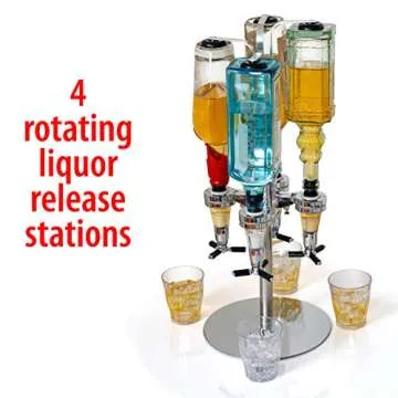 Wyndham House 4-Station Liquor Dispenser, Accessory for Any Home Bar or Man Cave