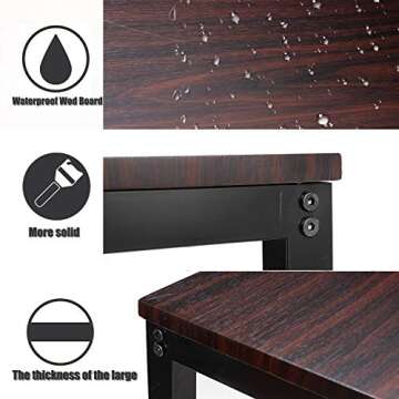 Bonzy Home Dining Table Set for 4, 43" Kitchen Table Set with 2 Benches Space Saving Dining Room Table Set for Apartment Small Space